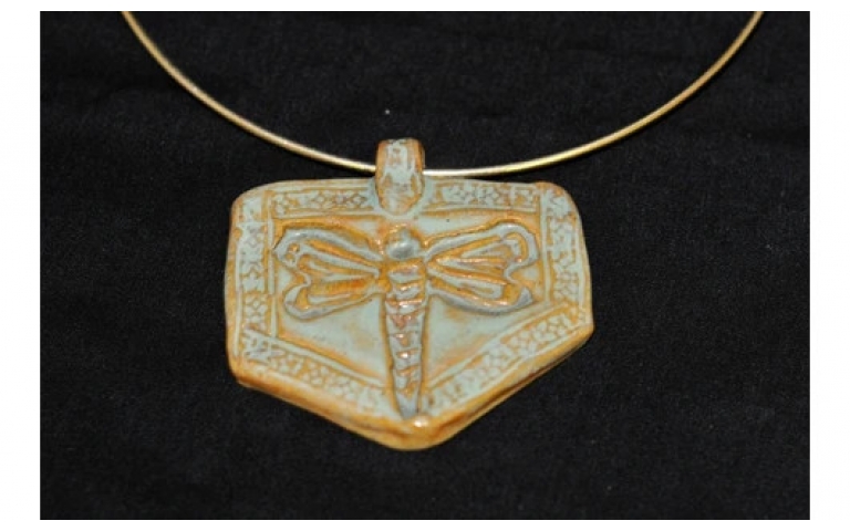 Dragonfly Pendant Using Blackjack Stoneware Clay